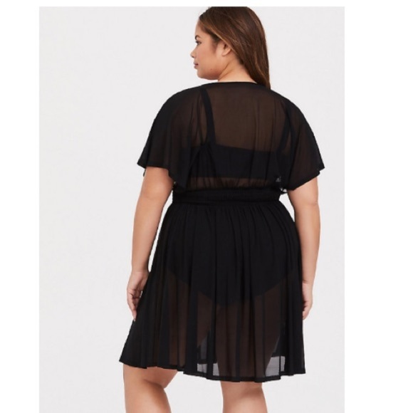 NWT TORRID BLACK MESH DRESS SWIM COVER UP - Picture 3 of 4